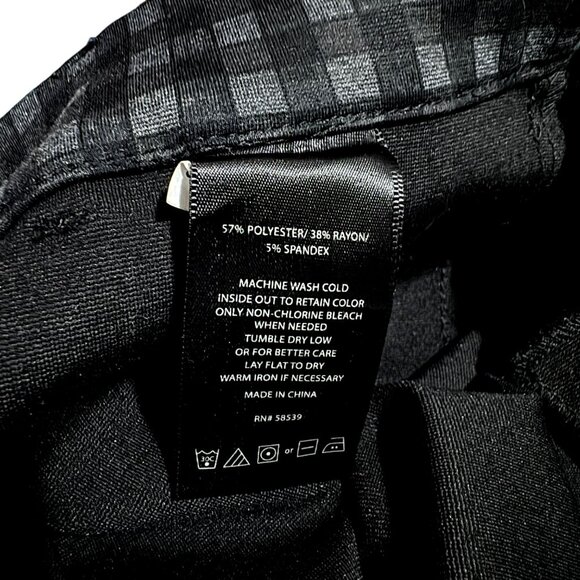 KUT From The Kloth Elyse Black & Gray Check Slim Leg Pants Career Office 8 Tall - Picture 8 of 8